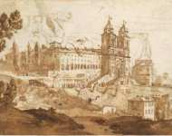 Gellee Claude Le Lorrain View of the Trinita dei Monti in Rome  - Hermitage